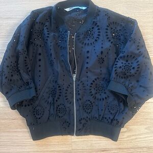 Women’s Zara Black Eyelet Jacket